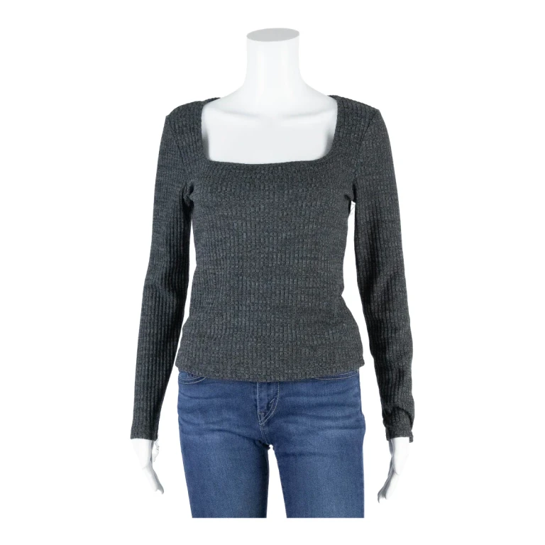 Stretch Womens Top Grey Long Sleeve M