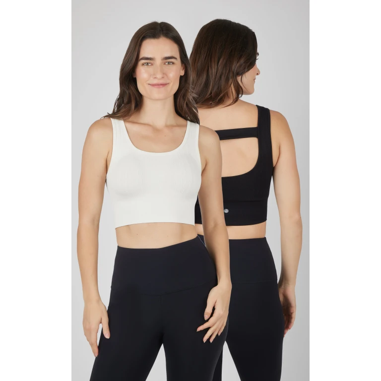 2 PK Seamless Cable Knit Texture Bra Top