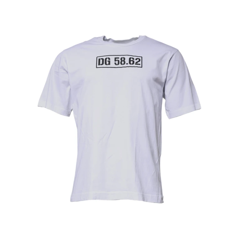Dolce & Gabbana White Dg Logo Cotton Crew Neck T-Shirt - Men