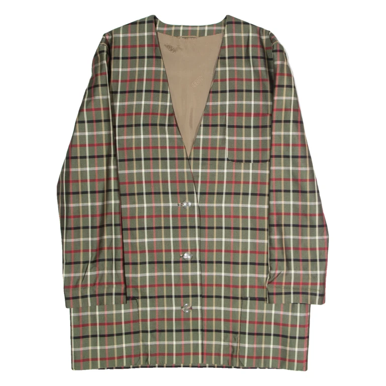 ELEGANCE PARIS Womens Coat Green Check XL