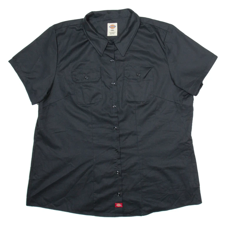 DICKIES Workwear Womens Plain Shirt Black 2XL