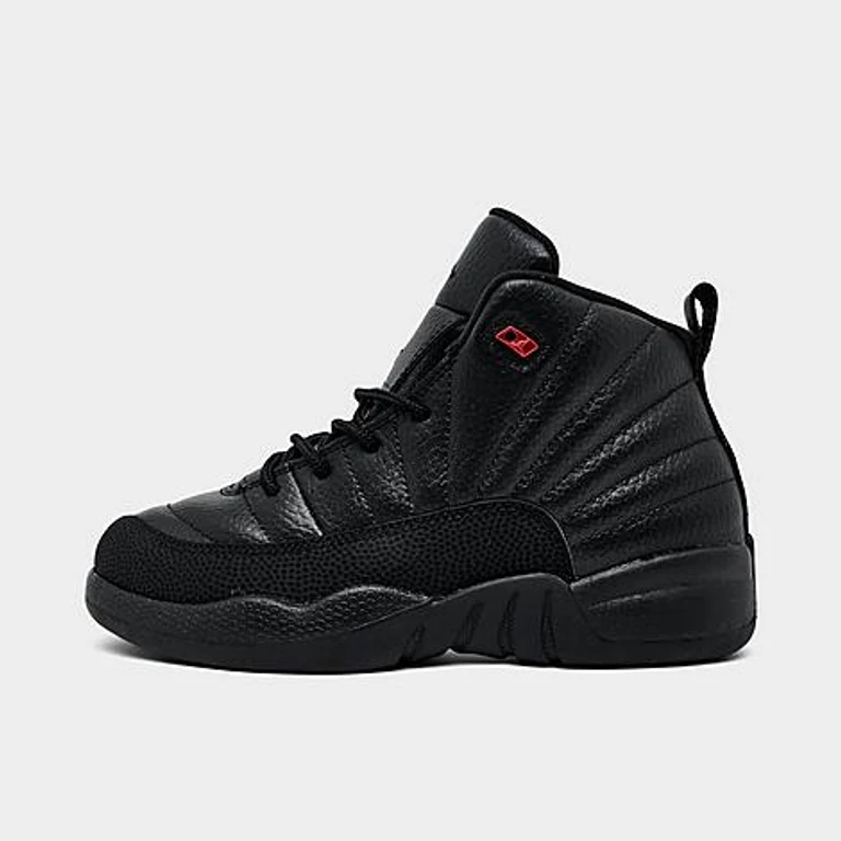 Little Kids Air Retro 12 Basketball Shoes in Black/Varsity Red Size: 1.0