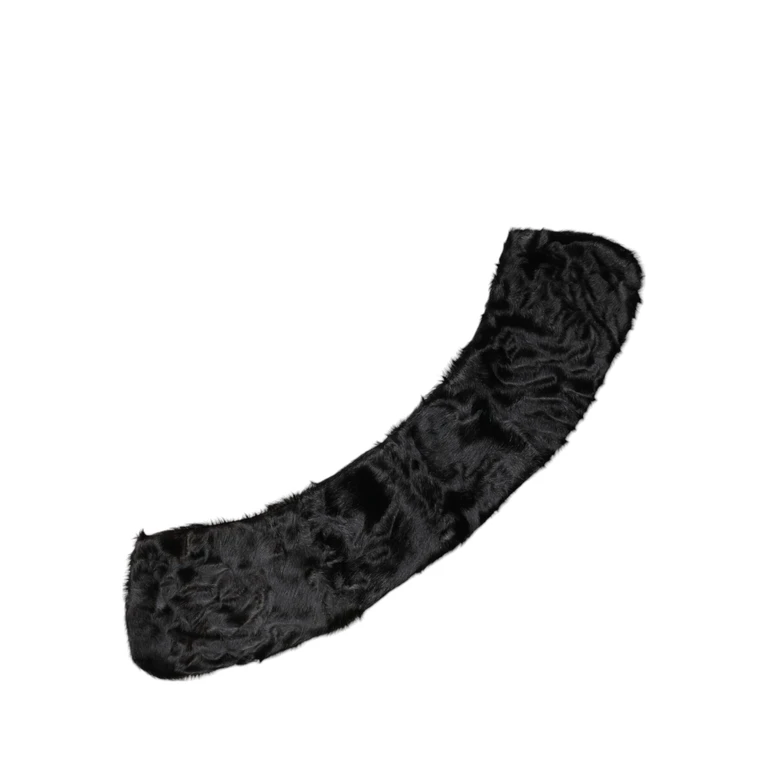Dolce & Gabbana Black Lamb Fur Collar Women Neck Wrap Scarf - Women