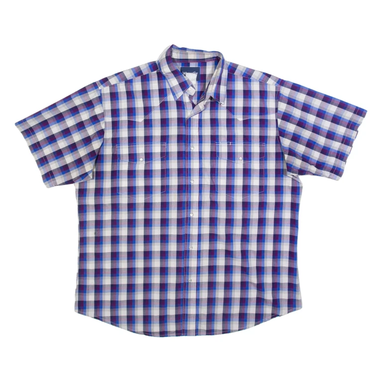 WRANGLER Mens Shirt Blue Check L