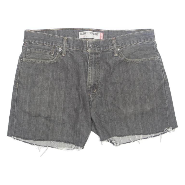 LEVI'S 514 Cut Off Womens Denim Shorts Black L W35