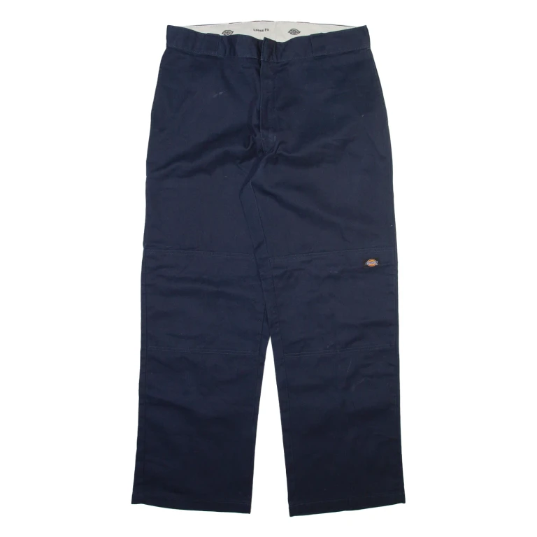 DICKIES Mens Trousers Blue Loose Straight W36 L32