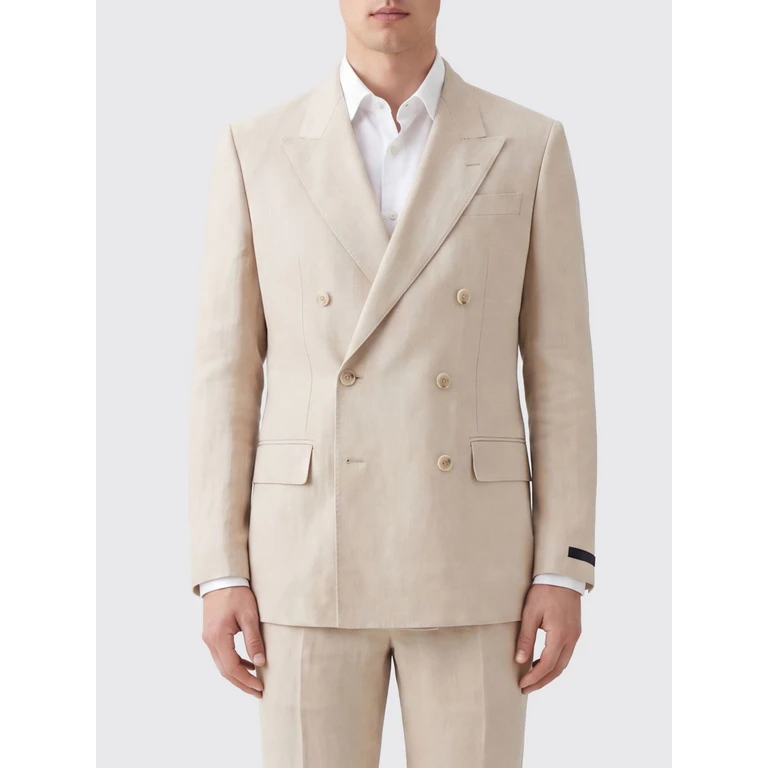 Double-Breasted Formal Blazer in Linen and Lyocell Blend (50563800075)