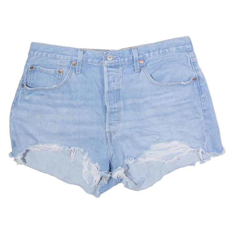 LEVI'S 501 BIG E Womens Denim Shorts Blue Classic L W34