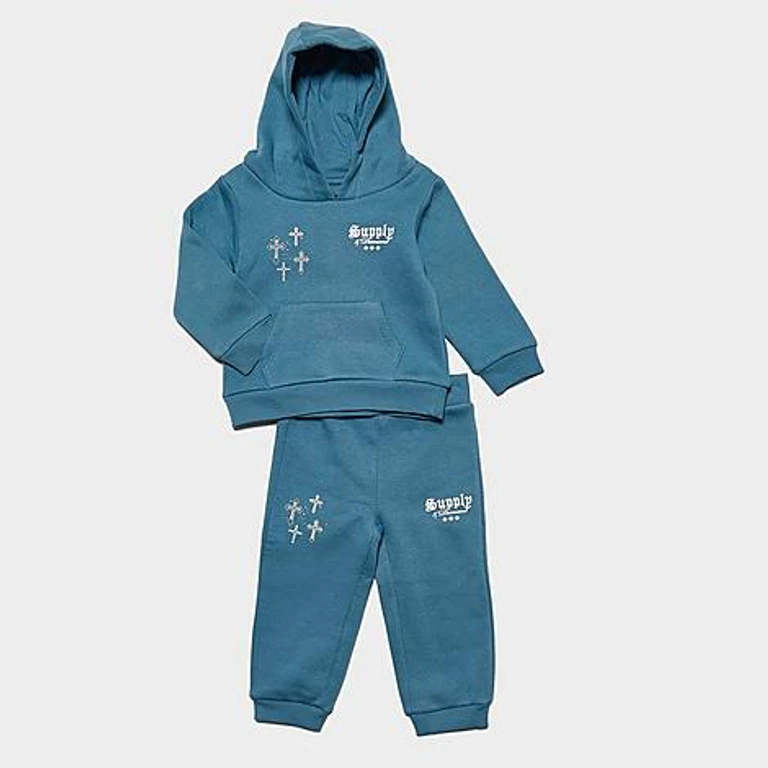 Infant Orthodox Pullover Hoodie and Jogger Pants Set in Copen Blue Size: 12M