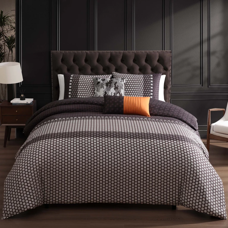 Linear Luxe 5 Piece Reversible Comforter Set