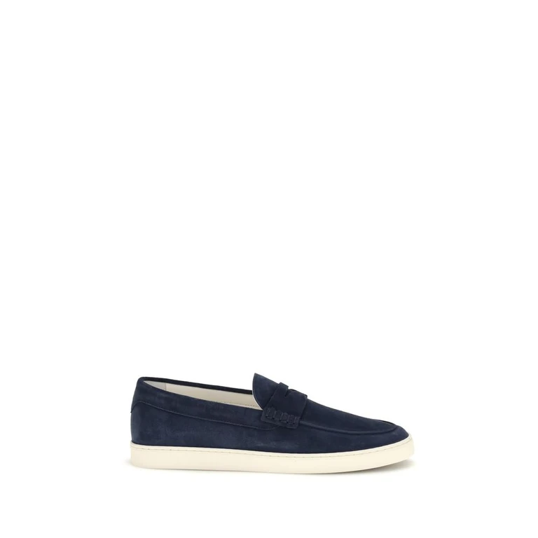 Brunello Cucinelli Blue Calf Leather Bos Taurus Slip-On Loafers - Men