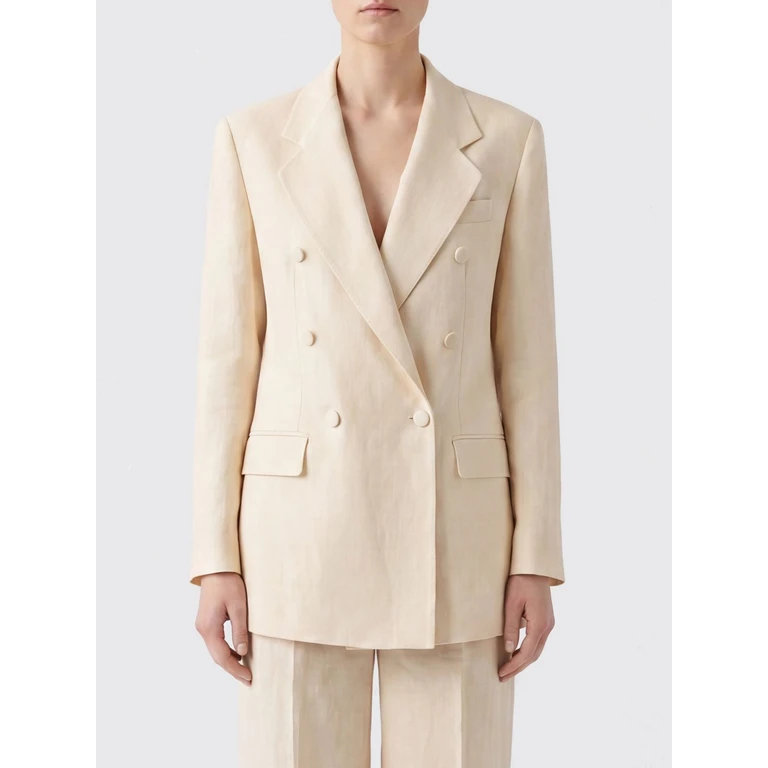Loreley Cropped Double-Breasted Linen Blazer with Peak Lapels (JLORELEY19B340021EA959299)
