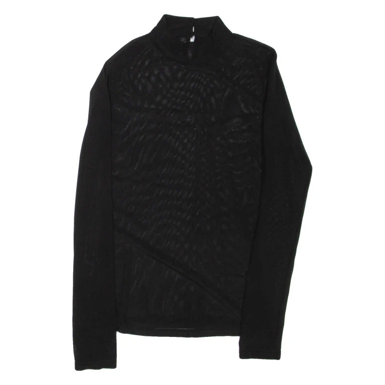 Womens Top Black High Neck Long Sleeve S