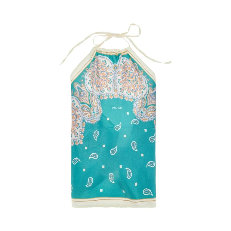 PINKO Printed twill scarf top Woman One Size