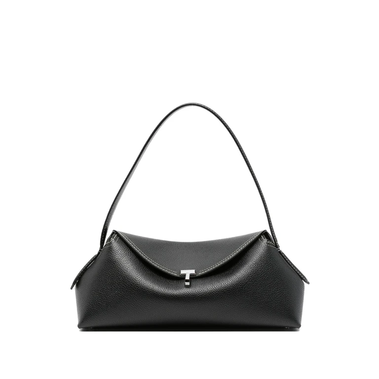 Toteme T-lock Grained-leather Shoulder Bag