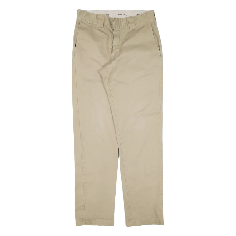 DICKIES Workwear Mens Trousers Beige Slim Tapered W30 L30