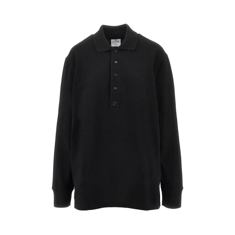 COURREGES Oversized piquet polo shirt Woman S