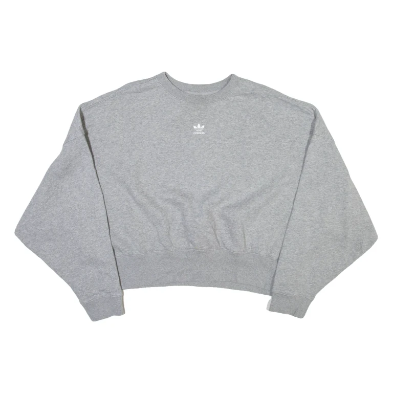ADIDAS ORIGINALS Cropped Womens Sweatshirt Grey UK 10