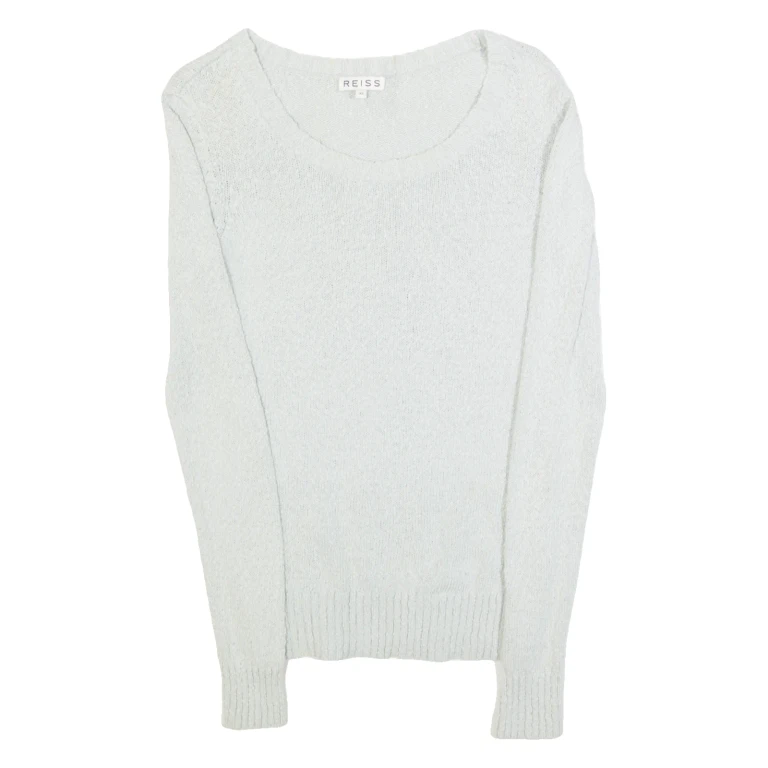 REISS Womens Jumper Blue Tight Knit XS