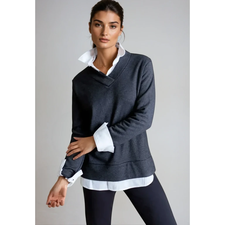 Power Vee 'Sweater' Sweatshirt - Charcoal Gray