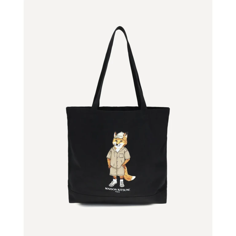 MAISON KITSUNÉ Fox canvas Tote Bag Male UNI