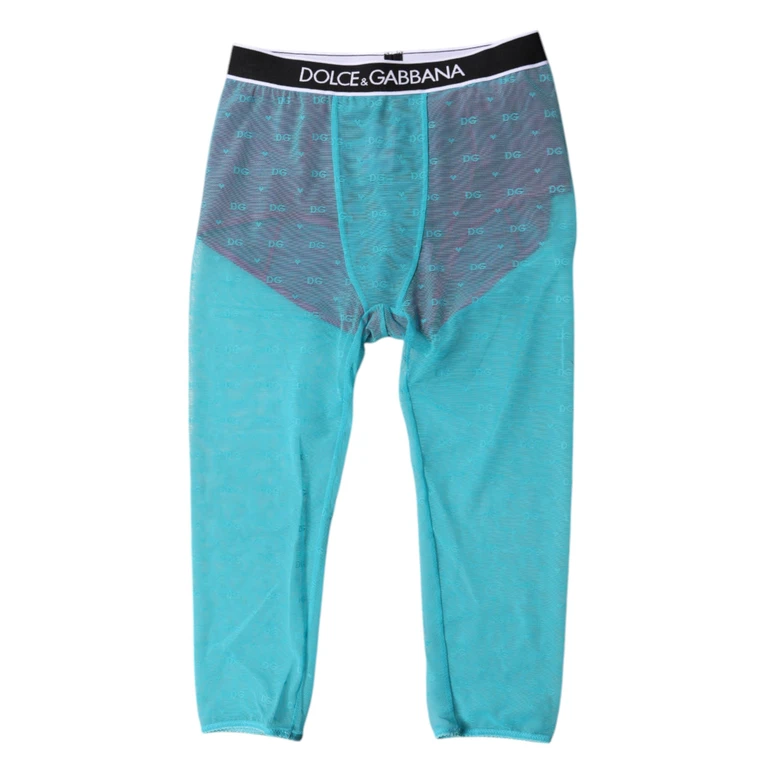 Dolce & Gabbana Blue Fuchsia Logo Lingerie Cropped Underwear Light Nylon Elastane Clothing - Women