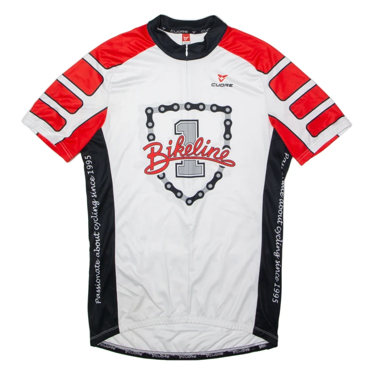 CUORE Cycling Mens Jersey White 1/2 Zip XL