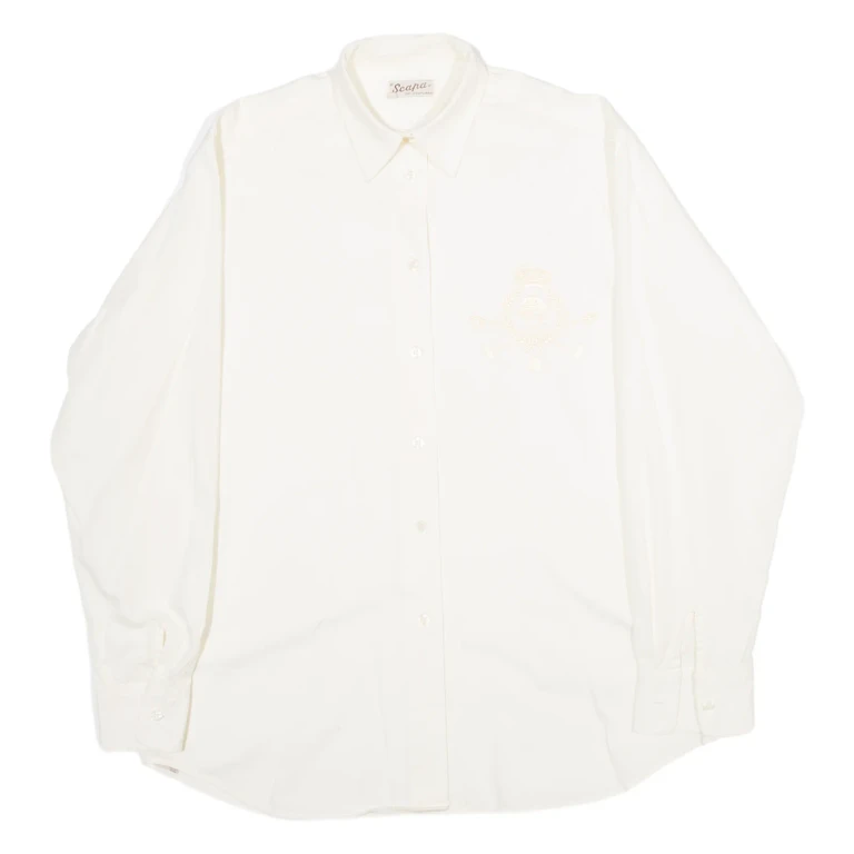 SCARA OF SCOTLAND Mens Plain Shirt Yellow Long Sleeve L