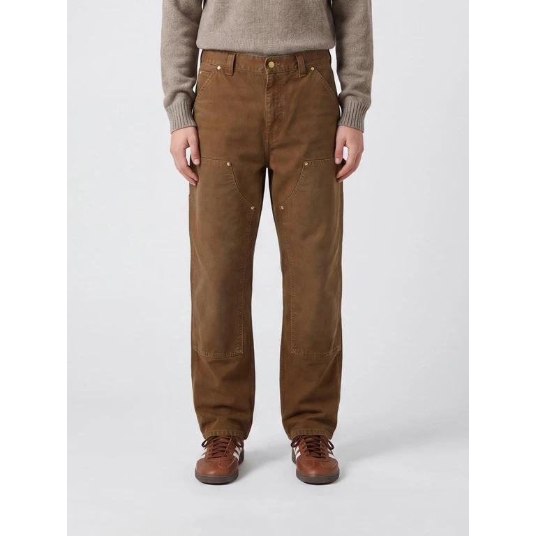 OG Single Knee Wide-Leg Cotton Denim Trousers with Logo (I036869HZ17)