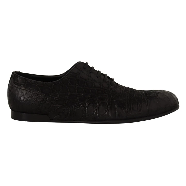 Dolce & Gabbana Black Caiman Leather Mens Oxford Shoes - Men