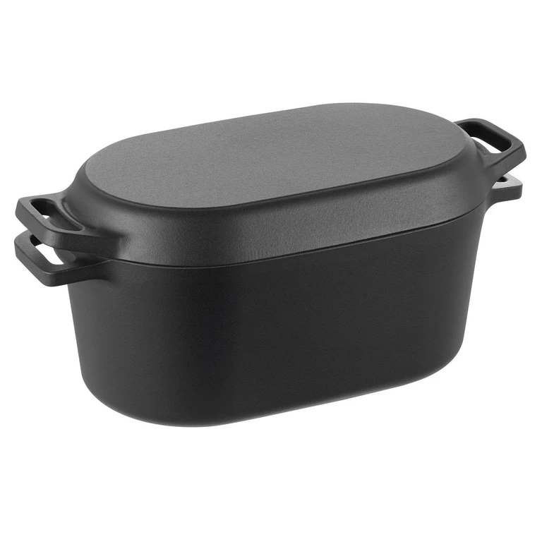 Enameled Cast Iron Dutch Oven, 3.5 Quart Pot with Lid and Dual Handles, Heavy-Duty Durable Cookware Pan, Oven Induction Compatible up to 500¬∞F, for Braising, Stews, Roasting, Bread Baking - Black