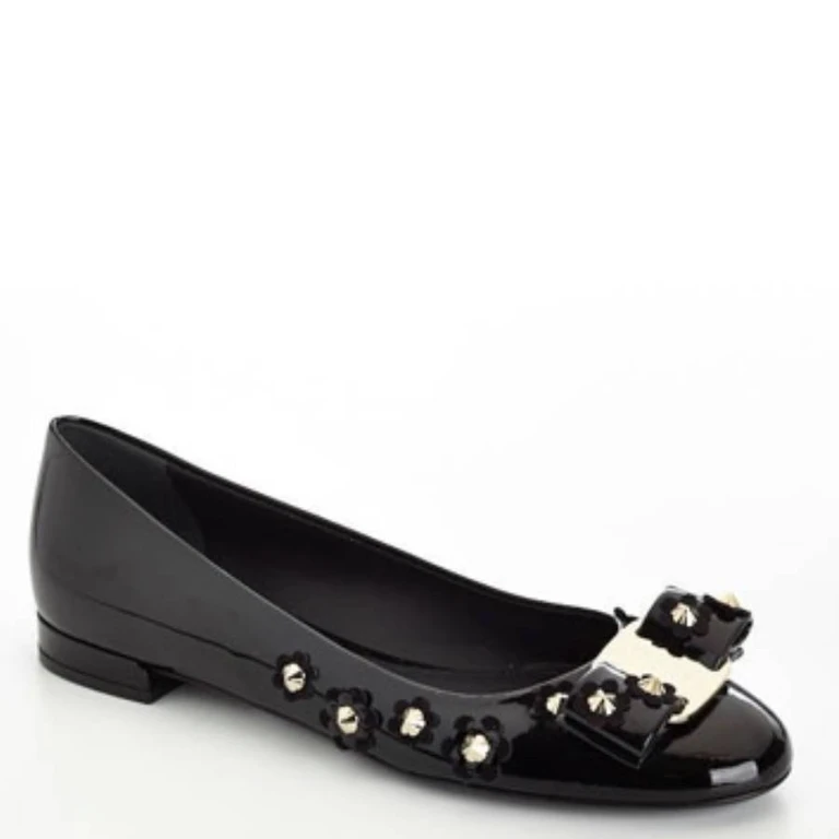 Ferragamo Patent Leather Varina Ballet Flats, Size 7 C