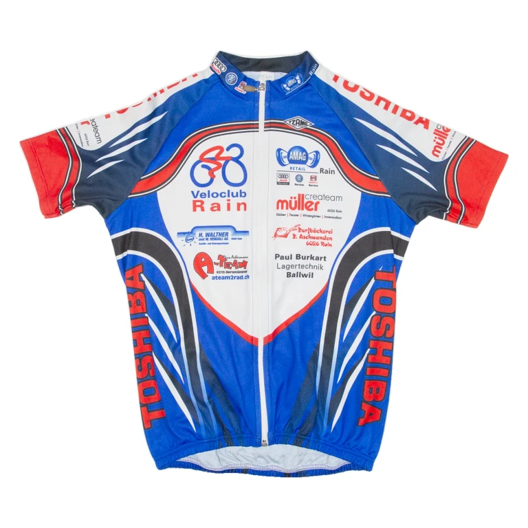 Cycling Mens Jersey Blue Full Zip L