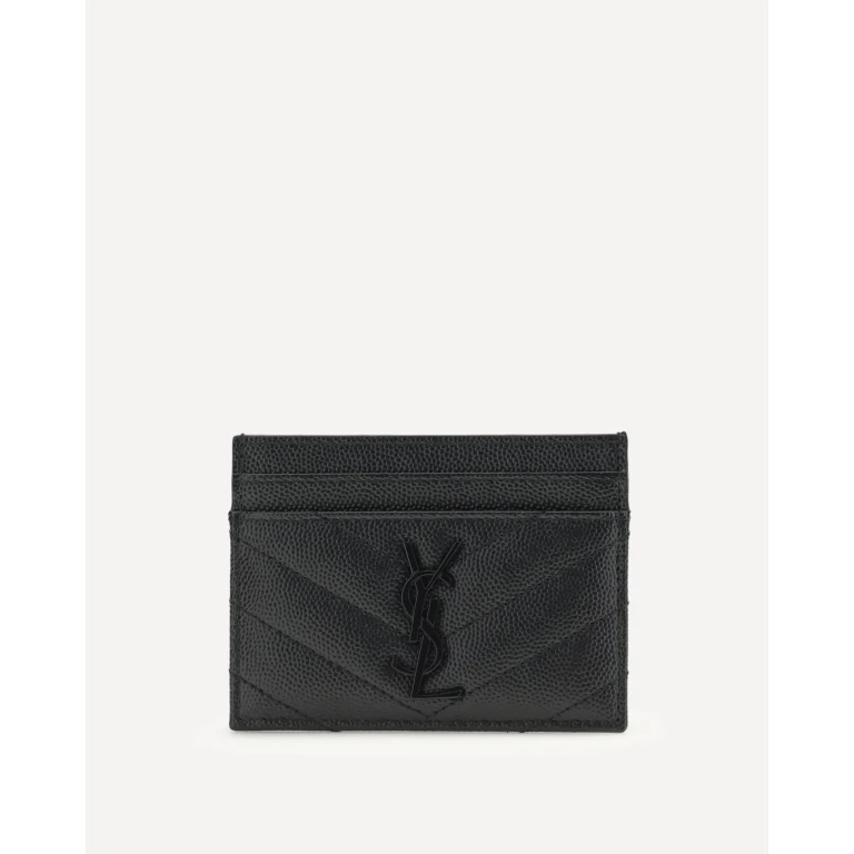 SAINT LAURENT Leather Card Holder Female UNI