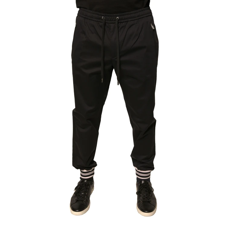 Dolce & Gabbana Black Cotton Stretch Jogger Sweatpants Pants Elastane - Men