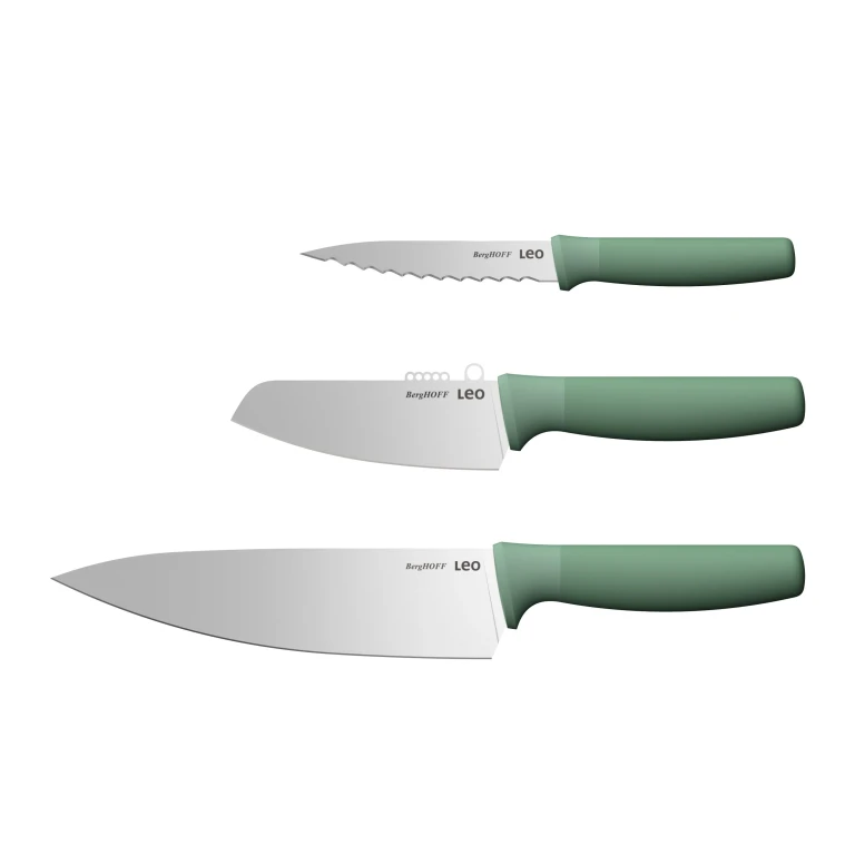 Leo Forest Stainless Steel 3Pc Specialty Knife Set, Recycled Material