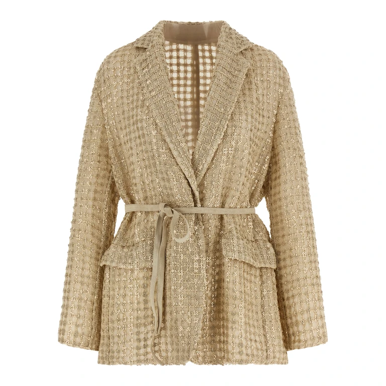 Brunello Cucinelli Beige Silk Blazer Clothing - Women