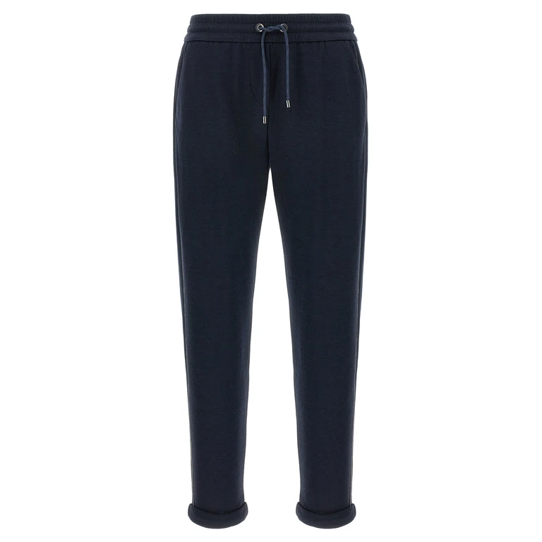Brunello Cucinelli Blue Cotton Joggers (workout Pants) - Women