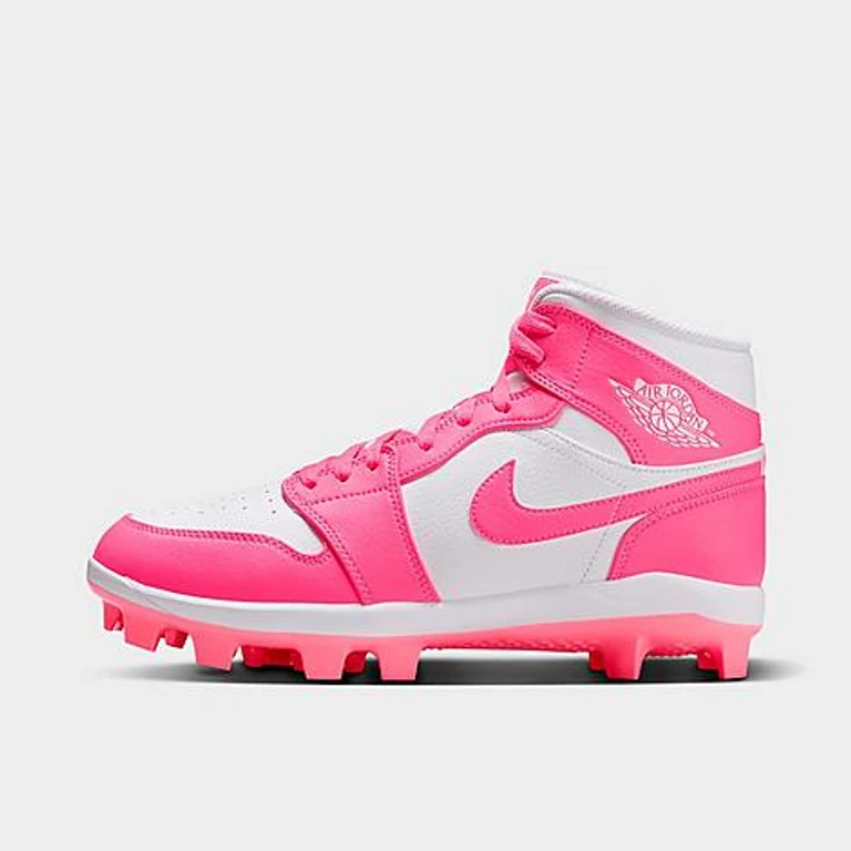 Men's Air 1 Retro MCS Baseball Cleats in White/Sunset Pulse/Digital Pink Size: 7.0