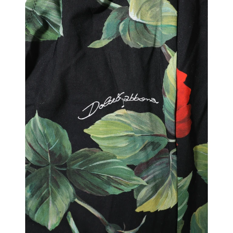 Dolce & Gabbana Black Floral Print One Piece Swimsuit Swimwear Nylon Elastane Clothing - Women