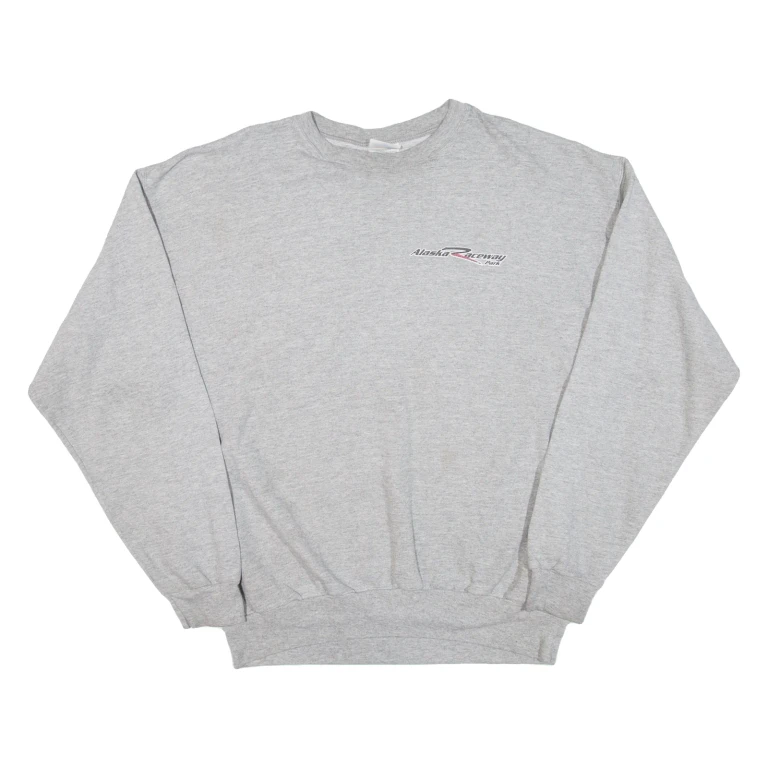 HAINES Alaska Raceway Park Mens Sweatshirt Grey USA L