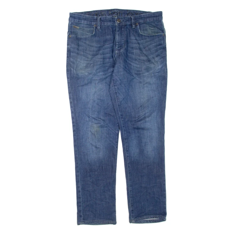 CALVIN KLEIN JEANS Womens Jeans Blue Regular Tapered Stone Wash W34 L31