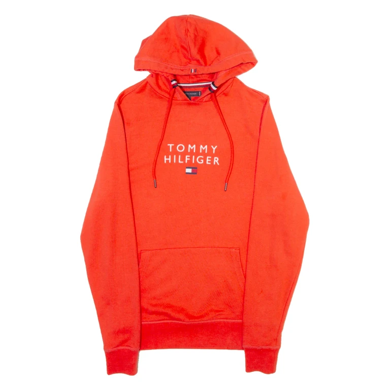 TOMMY HILFIGER Mens Orange Hoodie XS