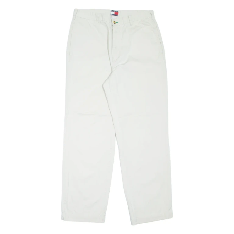 TOMMY HILFIGER Chino Mens Trousers Grey Relaxed Tapered W34 L32