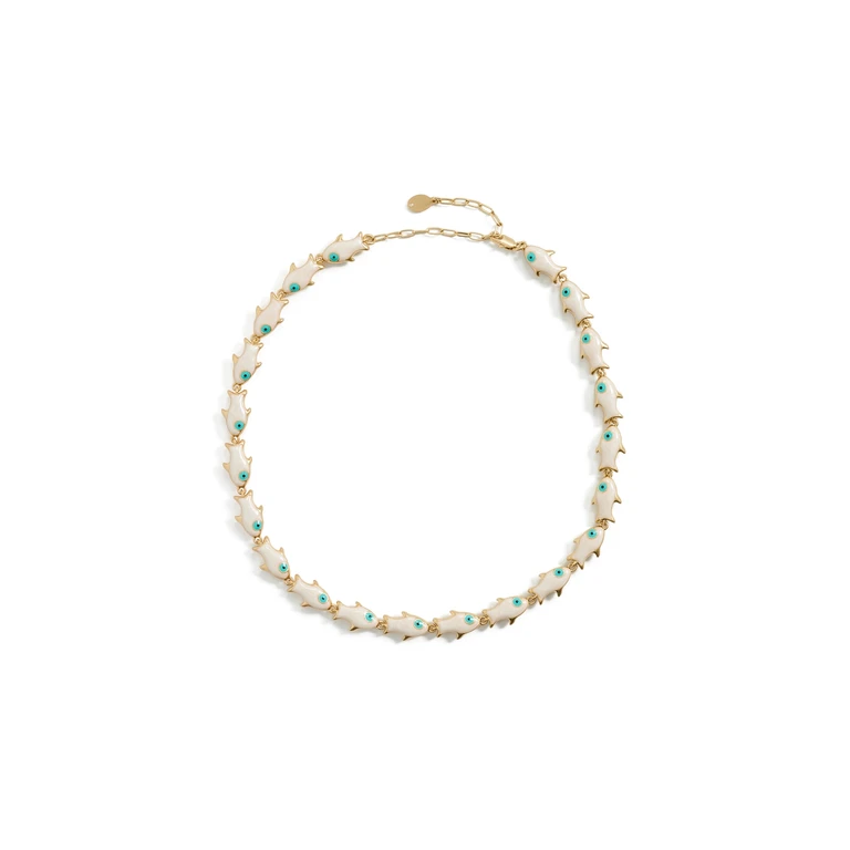 Clare V. Pearl Sardine Necklace Cream One Size