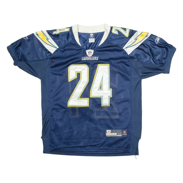 REEBOK 24 Chargers Mens Jersey Blue USA V-Neck L
