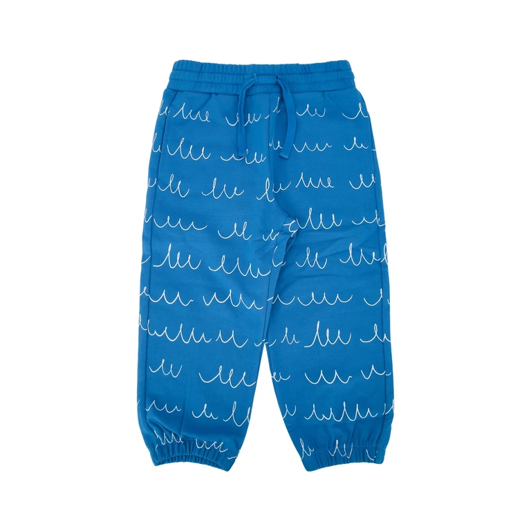 Stella Mccartney Kids Joggers Azzurrobianco Cotton Pantaloni