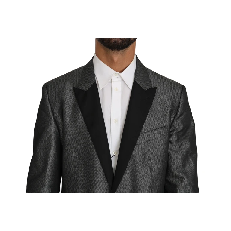 Gray Patterned Martini 2 Piece Suit Acetate - Men