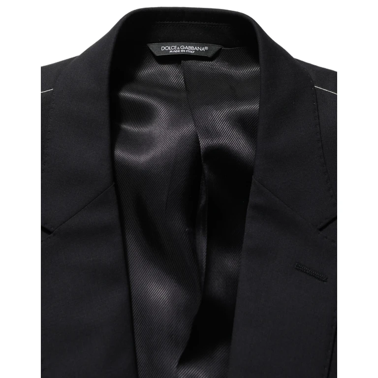 Dolce & Gabbana Black Wool Single Breasted Blazer Jacket Virgin Elastane Clothing - Men