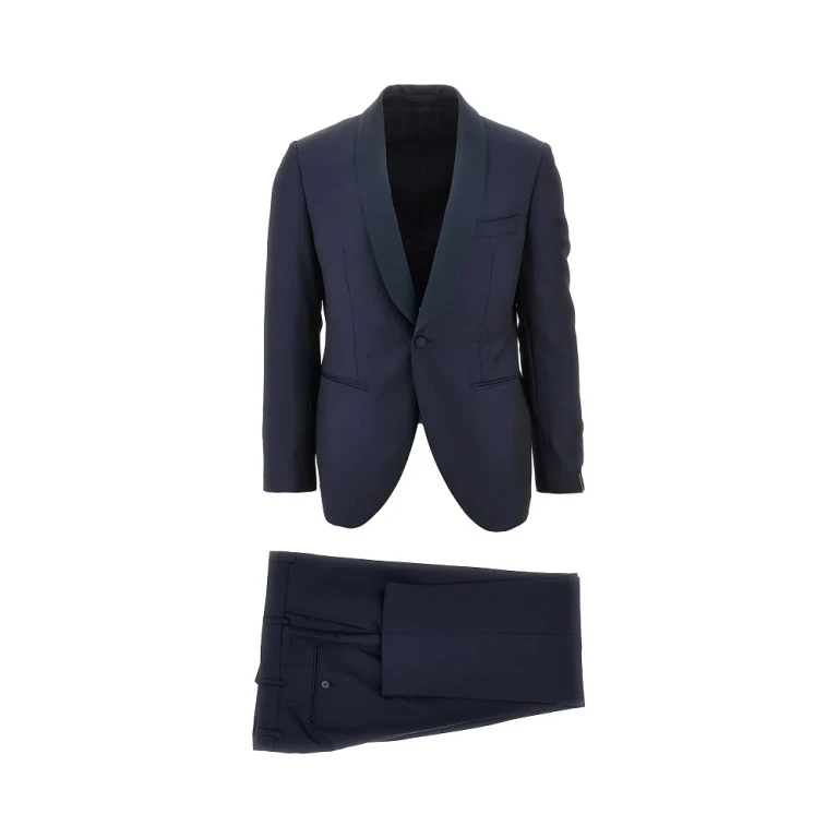 LUIGI BIANCHI Tailored wool suit with satin details Man 46